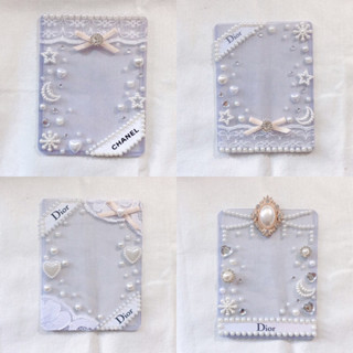 พร้อมส่ง เฟรมการ์ด เคสการ์ด มุก ริบบิ้น คริสตัล แปะสติ๊กเกอร์ Toploader stickers resin