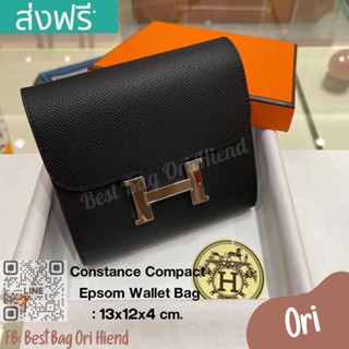 🔥กระเป๋าสตางค์แอร์เมส Constance Compact Epsom Wallet สีดำ❌งานออริ❌13cm.🔥[หนังแท้] ภาพถ่ายงานจริง ทักแชทก่อนกดสั่งซื้อ