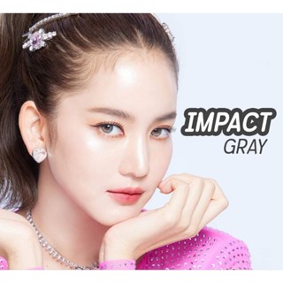 คอนแทคเลนส์ รุ่น Impact สีเทา/ตาล Gray/Brown มีค่าสายตา (0.00)-(-6.00) เปลี่ยนแทนทุกเดือน