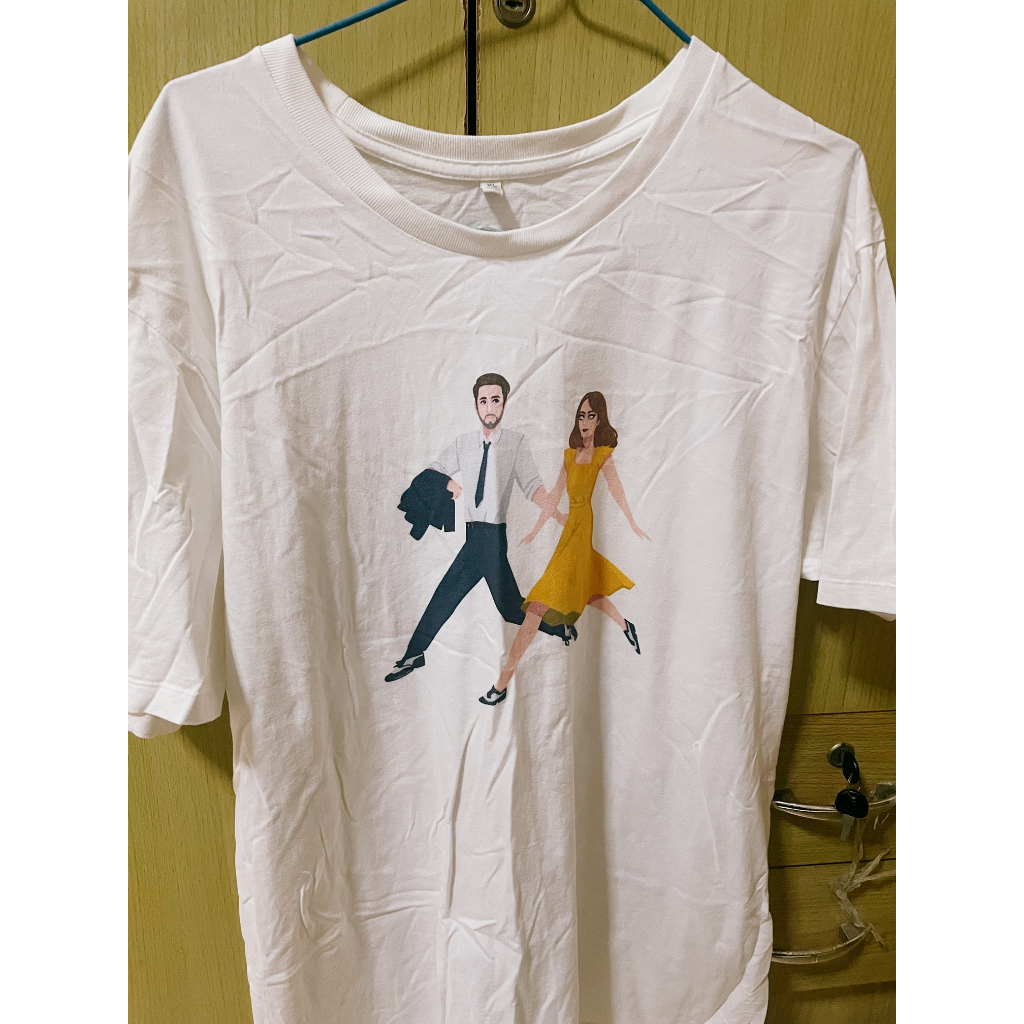 เสื้อยืดสีขาวแขนสั้นลายLalaland