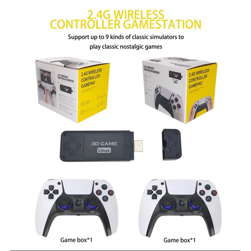 <พร้อมส่ง> game stick 4K รุ่น U9 Pro เกม 3D เครื่องคอนโซลเกมคลาสสิก ความจุ 64 GB พร้อมเกมในตัว 10000