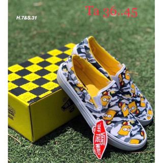 🚩 [พร้อมส่ง] Vans Slip On The Simpsons น่ารักมาก สินค้าพร้อมกล่อง มีเก็บปลายทาง