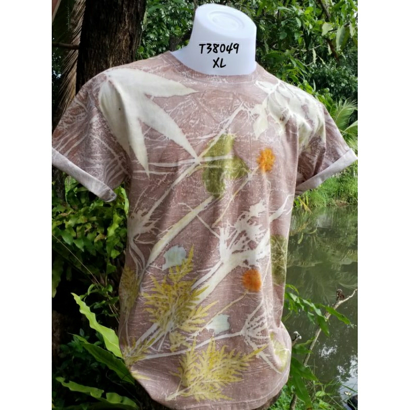 เสื้อ eco print เสื้อยืด คอตตอน100 นุ่มสบาย handmade Eco printing อีโค่ปริ้นท์