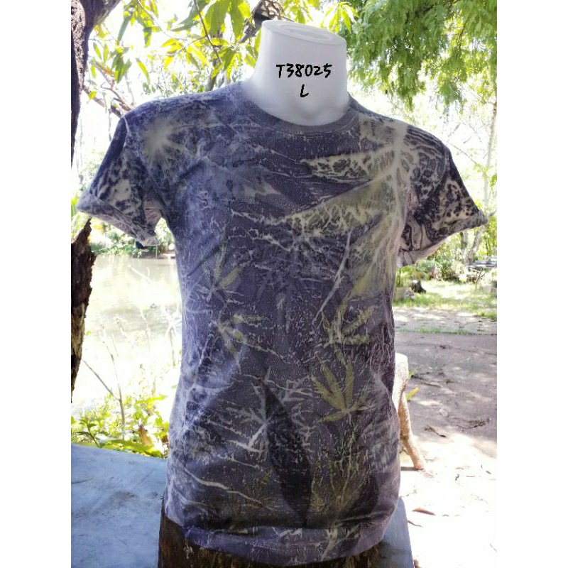 เสื้อยืด คอตตอน100 นุ่มสบาย งาน handmade เสื้อ Eco print