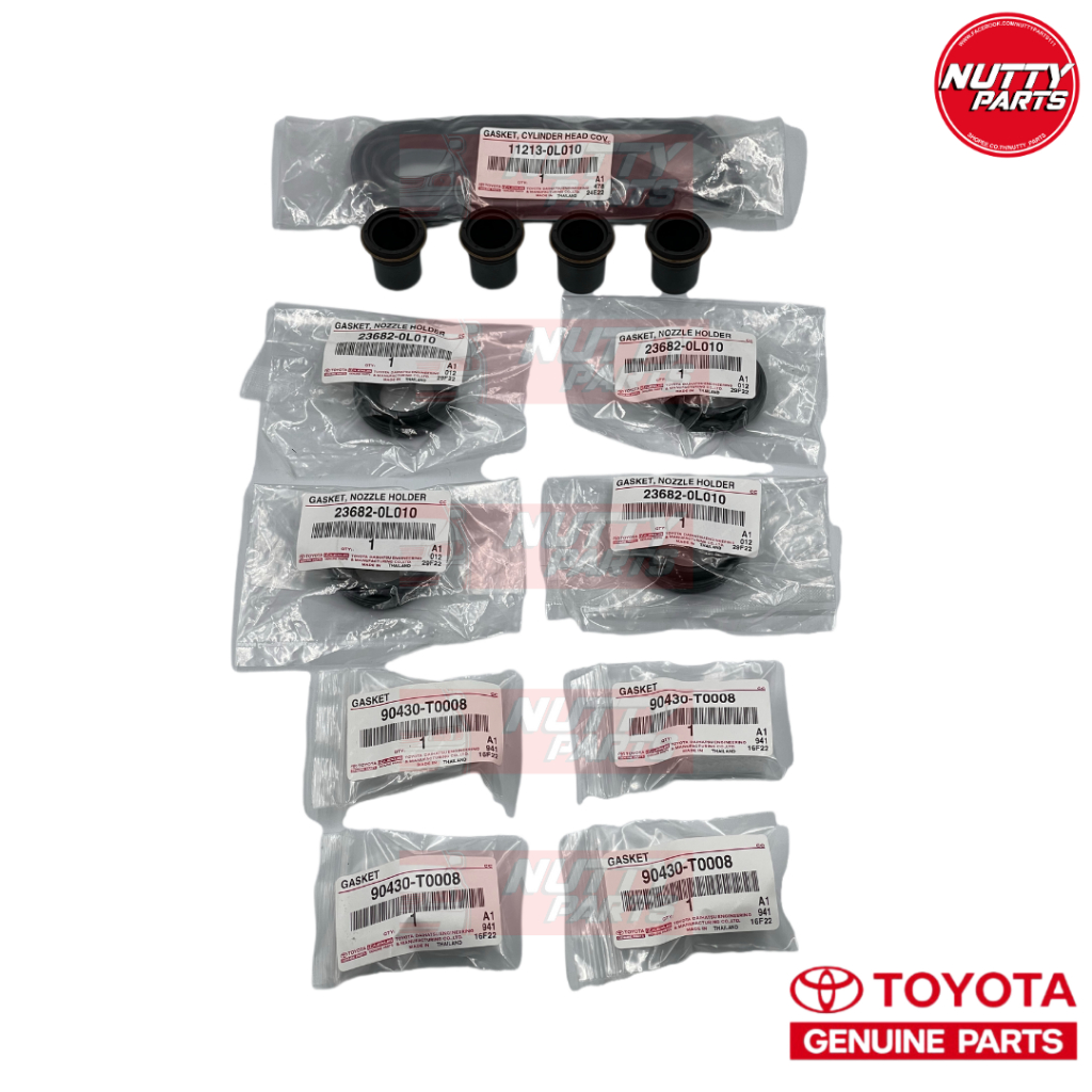 อะไหล่แท้ TOYOTA VIGO FORTUNER 1KD , 2KD ยางฝาวาล์ว , ซีลเบ้าบน , ยางกันฝุ่นแป๊บ , แหวนรองแป๊บ