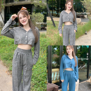 🍊HMWE _SHOP🍊Set2ชิ้น เสื้อเชิ้ตโชว์หลังกางเกงขายาว ตีเก็บตหน้า มีเป๋า2ข้างใช้งานได้จริงเป็นผ้าร่องเนื้อไหมพรม ผ้าใส่สบาย