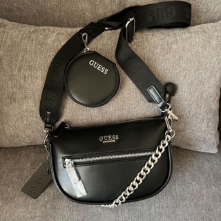 กระเป๋าสะพาย GUESS Ocata Mini Crossbody Bag สายสปอร์ต มีใบลูกห้อย+สายโซ่