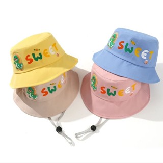 หมวกปีกรอบเด็ก Bucket ลายไดโนเสาร์ Sweet มีสายปรับรูดใต้คาง