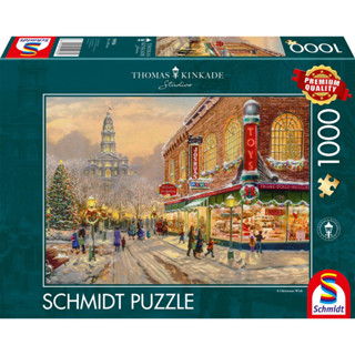 พร้อมส่ง-จิ๊กซอว์ A Christmas wish ศิลปิน Thomas kinkad🎄❗️กล่อง Damaged ❗️แบรนด์ Schmidt jigsaw puzzle 1000 ชิ้น