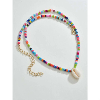 [SIS.SIE พร้อมส่ง] สร้อยคอลูกปัดหลากสี จี้เปลือกหอย