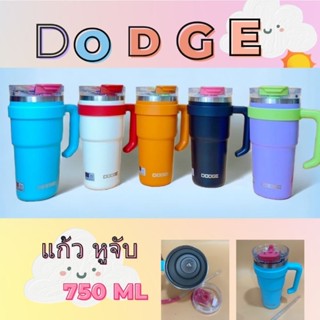 พร้อมส่ง🩷แก้วกาแฟ DODGE  สแตนเลสเก็บความเย็น ทรงเยติ มีหูจับ