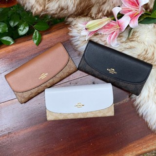 COACH F54022 SLIM ENVELOPE WALLET IN SIGNATUREกระเป๋าสตางค์ทรงจดหมายรุ่นฝาพับ