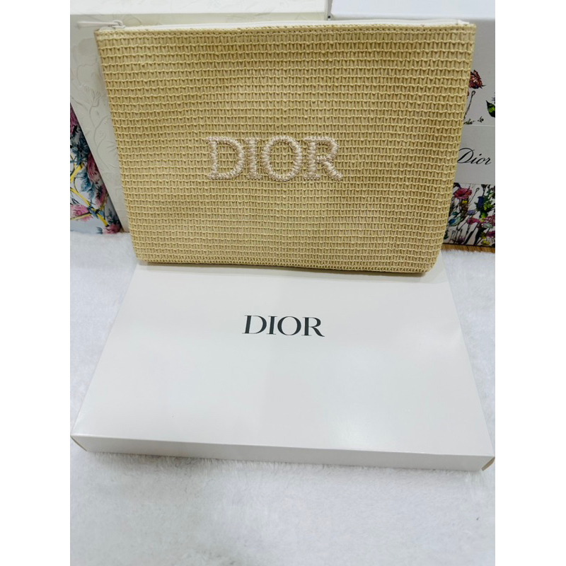 [ส่วนลด20%🔥] กระเป๋าเครื่องสำอางค์ DIOR  กระเป๋าสาน ใบใหญ่ กล่องป้ายไทย