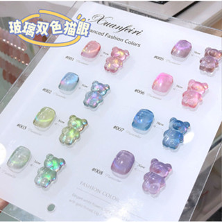 เซตสีเจลออโรร่า สีเจล UV/LED  เมอเมด เซตละ 8สี พร้อมชาร์จสี เนื้อสีแน่ทาง่าย