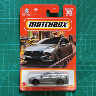 โมเดลรถ matchbox รุ่น Tesla model X สีเทาดำ หายาก