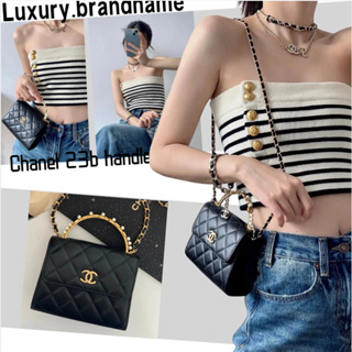 ชาแนล Chanel 23b handle มุก/แบบใหม่/กระเป๋าถือ/หญิง