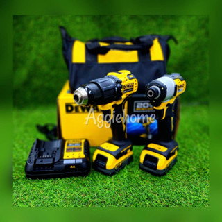 DEWALT SET สว่านกระแทก + ไขควงกระแทก ไร้สาย 20V.รุ่น DCK2214E2 มอเตอร์ Brushless สว่าน