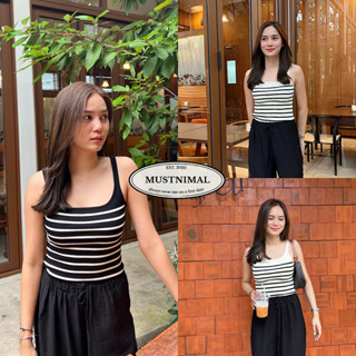 (พร้อมส่ง) MUSTNIMAL | Cozy stripped top เสื้อกล้ามลายทาง