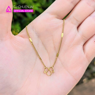 CJ สร้อยคอลายบิดเครื่องชั่ง สแตนเลสทองเลเซอร์ ไม่ลอกไม่ดำ