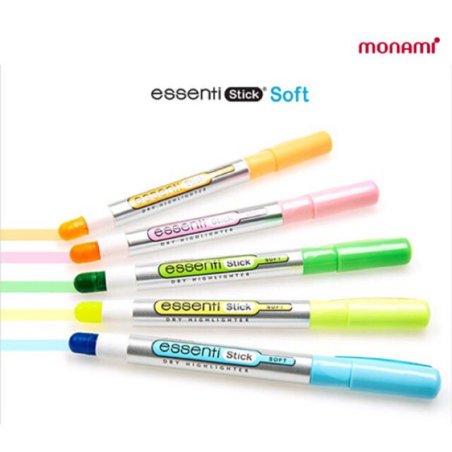 ปากกาเน้นข้อความ Monami essenti Stick ชุด 5 สี บรรจุกล่องใส โทนสี พาสเทล