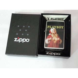 ZIPPO 207  PLAY BOY  COVER  DECEMBER 1972  STREET CHROME COLOR IMAGE  สีเงินผิวโครเมี่ยมลายแบบสกรีนรูปหน้าปกนิตยสาร