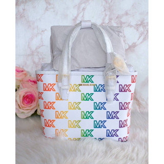 MICHAEL KORS JET SET TRAVEL XS CARRYALL TOTE SHOULDER BAG MK RAINBOW OPTIC รุ่นใหม่หายาก