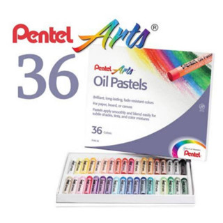 สี Pentel สีชอล์ค 36 สี สีชอล์ก เพนเทล Oil Pastels รุ่น PHN-25AS (1กล่อง) สีเข้ม สด คมชัดทุกการระบาย