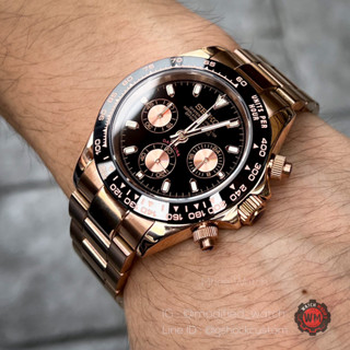 Seikomod Rosegold Daytona Chronograph Quartz Movement Oyster Steel Strap