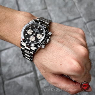 Seikomod New Daytona Silver Chronograph Oyster Steel Blacelet Quartz movement