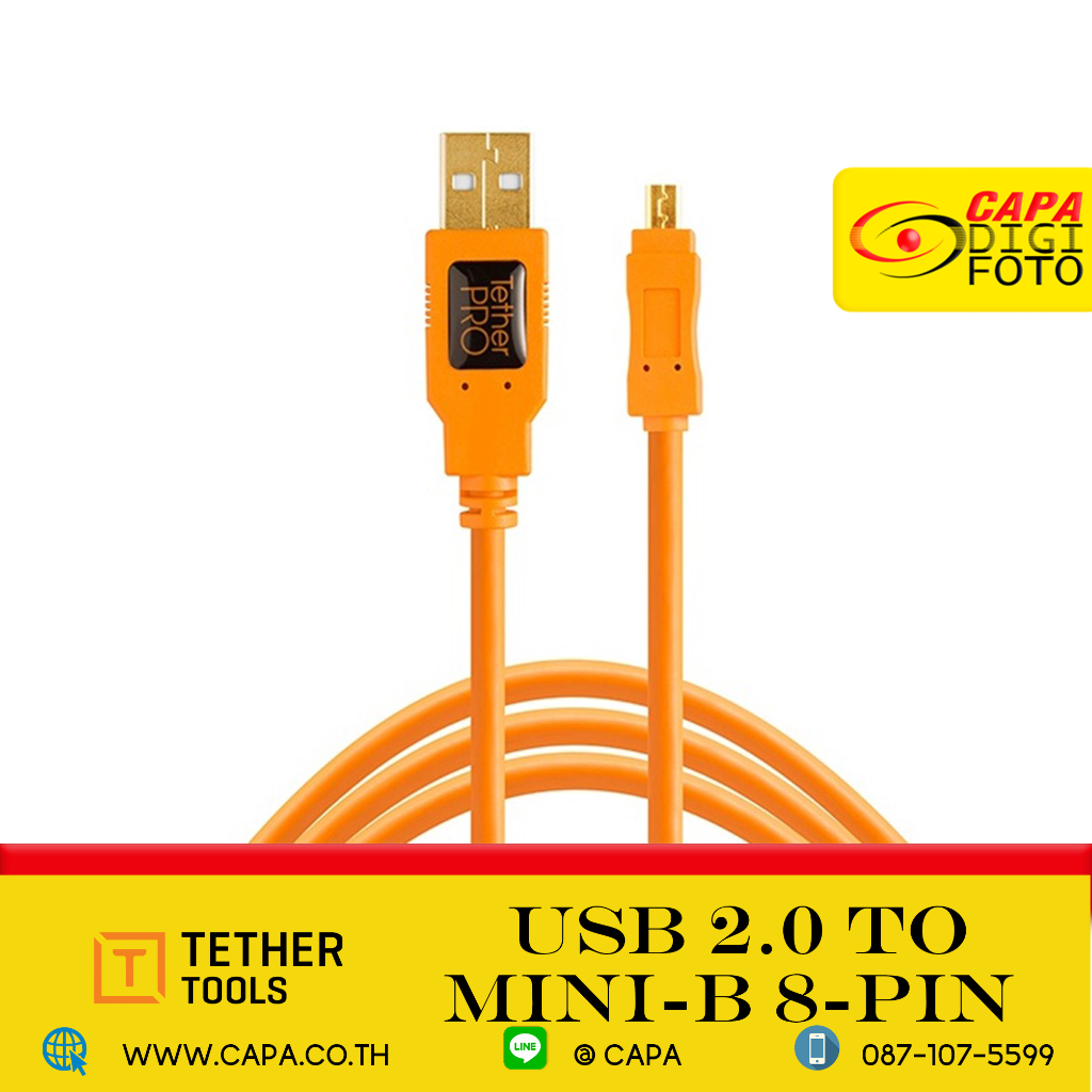 TETHER TOOLS TetherPro USB 2.0 MINI-B 8-PIN CABLE