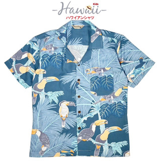 เสื้อฮาวายญี่ปุ่น ผ้าเรยอน เสื้อครอบครัว Rayon Hawaiian Shirts (นกเงือกฟ้า)