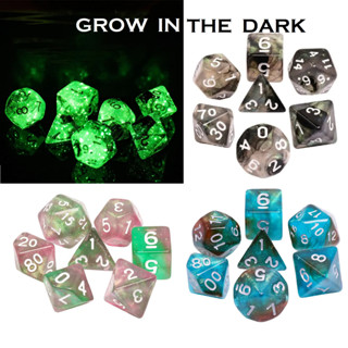 ลูกเต๋า Grow in the dark  Dice Set of 7 | For DnD D&amp;D MTG RPG TRPG Boardgames เกมกระดาน บอร์ดเกม การ์ดเกม Board Game