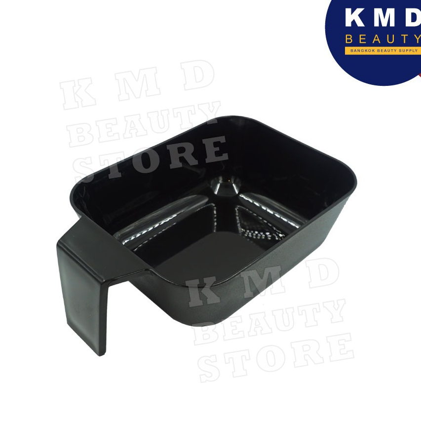 ถ้วยผสมสี ทรงเหลี่ยม สีดำ สำหรับผสมสีย้อมผม ทรีทเม้นท์ มีด้ามจับ มียางกันลื่น บรรจุได้ 350ml อย่างดี