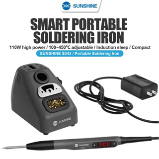 SUNSHINE S245 S210เครื่องเชื่อมเหล็กปรับอุณหภูมิ Las Listrik Solder Iron Rework Station