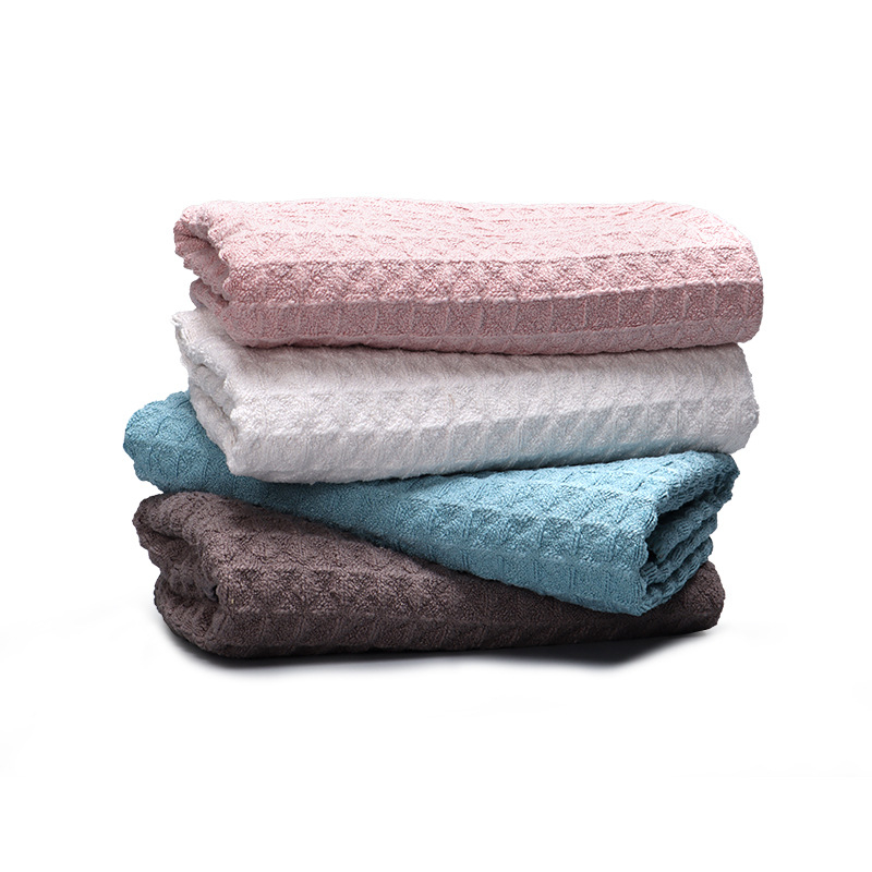 ShopAt.Two[NP-7142] ผ้าขนหนูวาฟเฟิล ผ้าเช็ดหน้า เช็ดผม ซับน้ำดี ขนาด 70x30 ซม. - รูปที่ 3