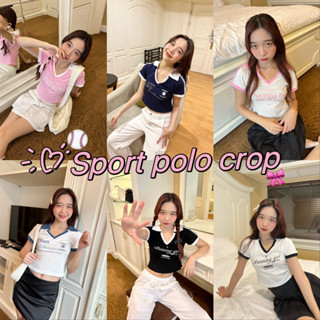 (chamhoysri.s) sporty polo เสื้อน่ารักคอปก  ✨พร้อมส่ง!💖