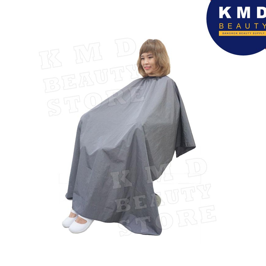 ผ้าคลุมตัดผม ผ้าคลุมซอยผม กันน้ำได้ 100% สีเทา ปรับขนาดช่วงคอได้ ผ้าเนื้อดีมาก ระบายอากาศดี ไม่ร้อน ซักได้ ตรงปก ส่งเร็ว