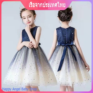 3-7ปีเด็กผู้หญิงแขนกระเพื่อมชุดลำลองเด็กเลื่อมชุดเดรสงานวันเกิด Tulle ชุดเดรสวันหยุดคริสต์มาส