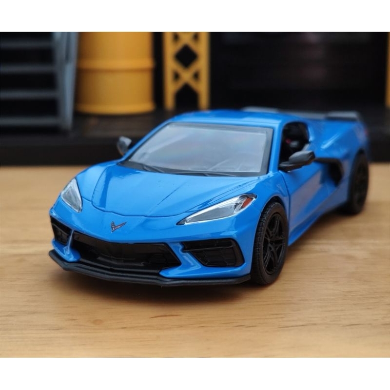 โมเดลรถ 2021 Corvette Scale 1:36 โมเดลรถเหล็ก รถสปอร์ต