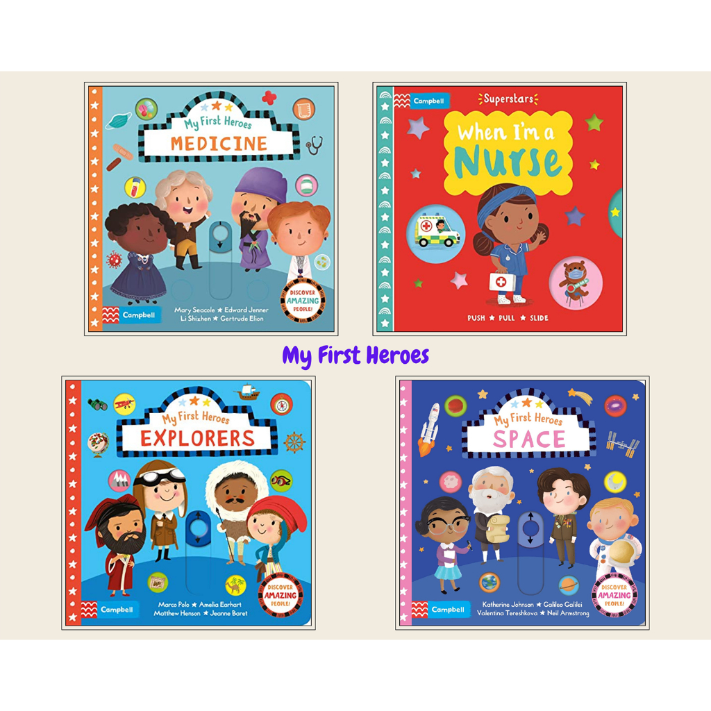 My First Heroes : Medicine , I'm a Nurse , Explorers , Space หนังสือเด็ก ภาษาอังกฤษ บอร์ดบุ๊ค Board 