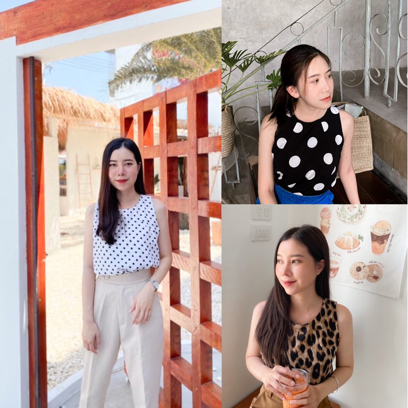 เสื้อแขนกุด มีครบ size S-XXL คอกลม ตีเกร็ด แพทเทิลหรูสีเยอะที่สุด ส่งไวมาก ราคา ถูกที่สุด ดีลบีเคเค แกลเลอรีภาพที่ 2