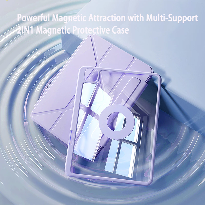 Powerful Magnetic Attraction with Multi-Support 2in1 Y-shaped Protective Case forAir4/5 Air11 2024 Gen10 Pro11M4 Air13