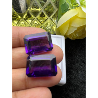 Lab Amethyst Fine gemstone 13x18mm 2 pieces