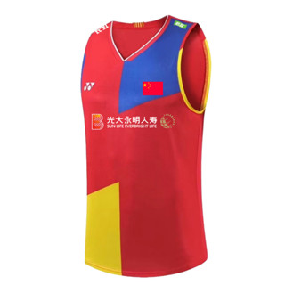 3D LOGO YONEX เสื้อกีฬาทีมชาติจีนแขนกุดสปอนเซอร์ รายการ TotalEnergies BWF World Championships 2023