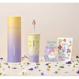 Starbucks stainless steel wildflowers  diamond e-com set coldcup แก้วสตาบัคคอลเลคชั่นดอกไม้ wildflower diamond cold cup