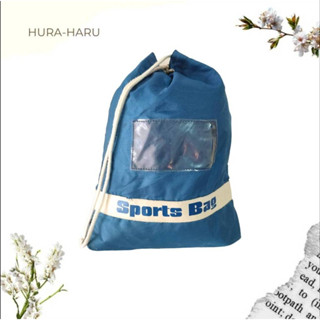 กระเป๋าผ้า หูรูด Sport Bag Blue