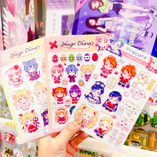 Sticker สติกเกอร์แฟนอาร์ต Futari wa pretty cure กับ Shugo chara! ในสไตล์จิบิแสนน่ารัก [Seiji606]