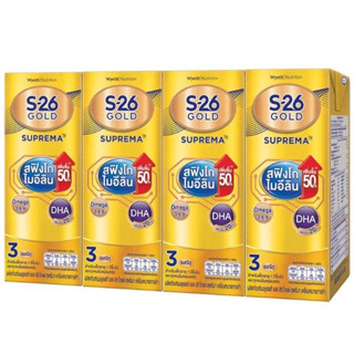 (แพ็ค 4) S-26 Gold Suprema UHT Milk Plain Flavoerd เอส-26 โกลด์ สุพรีมา ผลิตภัณฑ์นมยูเอชที รสจืด 180 มล.