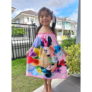 Keekie Kiddie Shop กระโจมอก ผ้าขนหนูนาโน ลายการ์ตูน เด็กโต 5-15 ขวบ ใช้ยางเกรดดีมาก พร้อมส่ง ผ้านุ่มใส่สบายแห้งง่าย