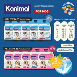 Kanimal คานิมอล ผ้าอ้อมสัตว์เลึ้ยง โอบิสัตว์เลี้ยง หนา 5 ชั้น นุ่มสบาย ซึมซับเร็ว ไม่อับชื้น